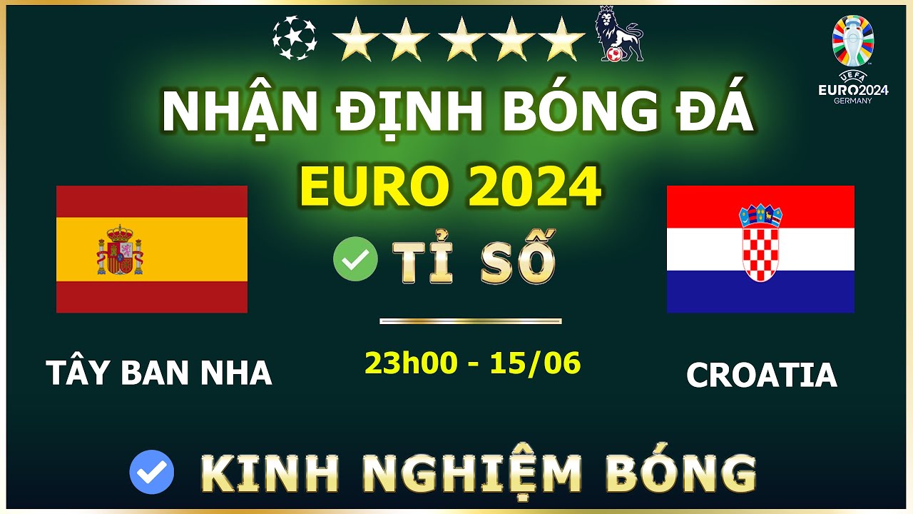EURO 2024 Soi kèo nhà cái trận Tây Ban Nha vs Croatia 2300 ngày 15/06/2024