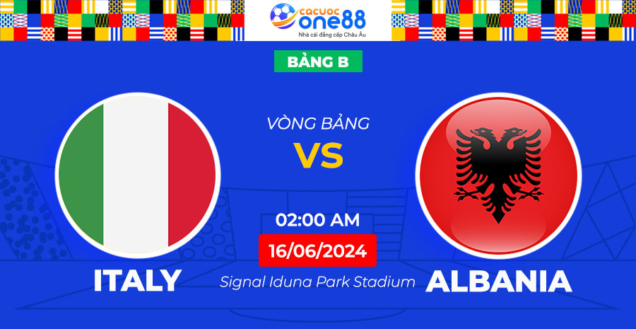 EURO 2024 Soi kèo trận đấu Ý vs Albania 0200 ngày 16/06/2024